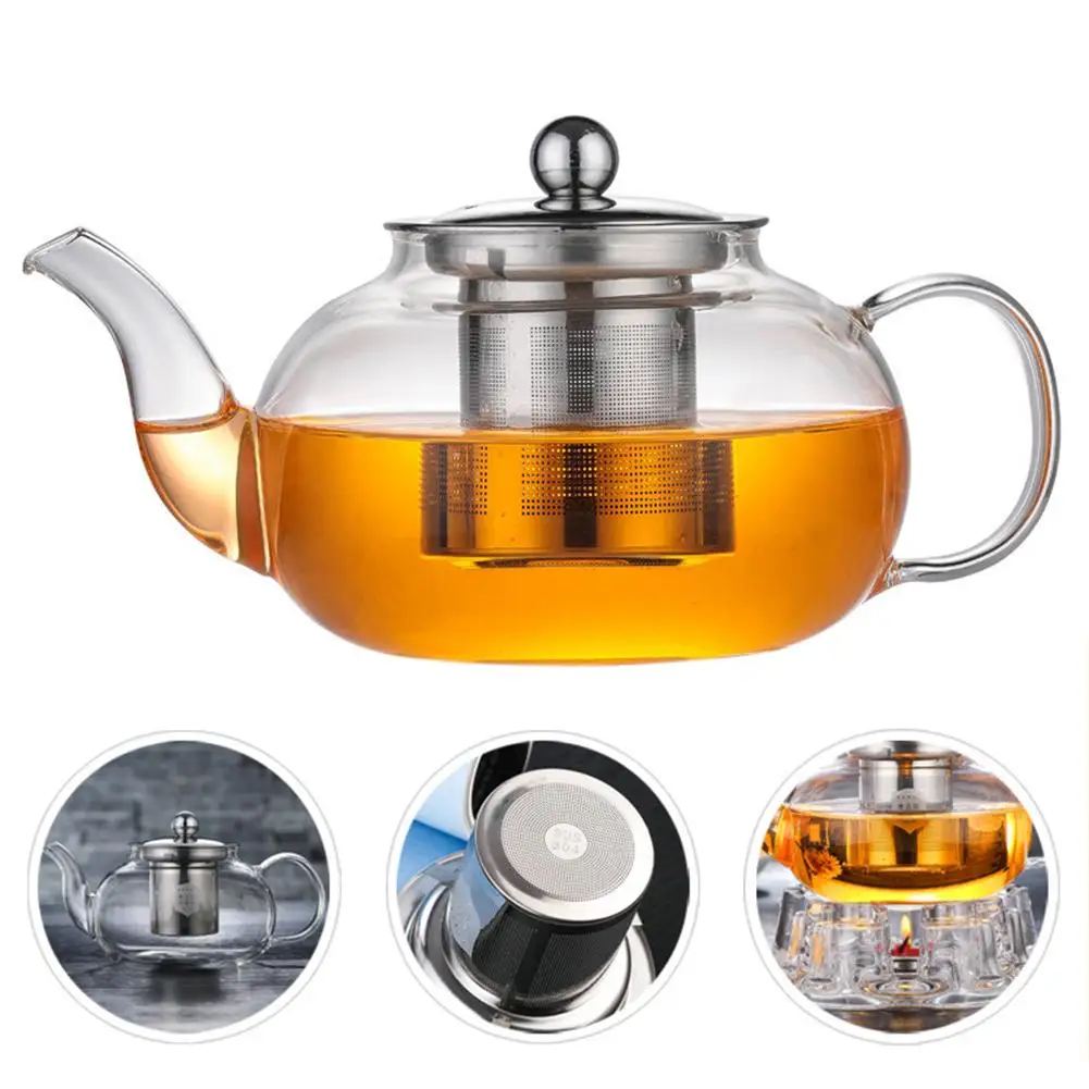 600/800ML Heat Resistant Glass Teapot Milk Oolong Tea Set Kettle Coffee Tea Pot Drinkware Teapot With Stainless Steel Strainer
600/800ML Heat Resistant Glass Teapot Milk Oolong Tea Set Kettle Coffee Tea Pot Drinkware Teapot With Stainless Steel Strainer