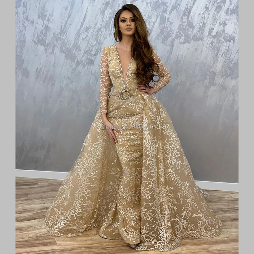 Champagne V-Neck Mermaid Evening Dress Removable Skirt Floor-Length Beaded Sequins Celebrity Dress Robe De Soiree Aibye Dubai
Champagne V-Neck Mermaid Evening Dress Removable Skirt Floor-Length Beaded Sequins Celebrity Dress Robe De Soiree Aibye Dubai