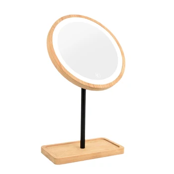 Monochrome Wooden Desktop LED Makeup Mirror USB Adjustable Bright Diffused 360 Rotation Light Up Mirror
Monochrome Wooden Desktop LED Makeup Mirror USB Adjustable Bright Diffused 360 Rotation Light Up Mirror