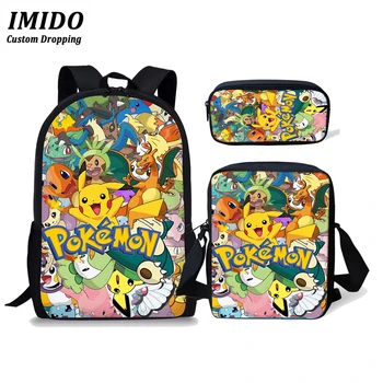 IMIDO 3PCS School Bag Set Cartoon Pokemon Anime Kids Backpack for Girls Boys Children Travel Daypack Orthopedic Pikachu Bookbags
IMIDO 3PCS School Bag Set Cartoon Pokemon Anime Kids Backpack for Girls Boys Children Travel Daypack Orthopedic Pikachu Bookbags