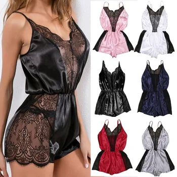 Women's Nightgown Satin Sexy Lingerie Underwear Lace Patchwork Bodysuit Pyjamas Slips Backless Sexy Sleepwear Nightwear Homewear
Women's Nightgown Satin Sexy Lingerie Underwear Lace Patchwork Bodysuit Pyjamas Slips Backless Sexy Sleepwear Nightwear Homewear