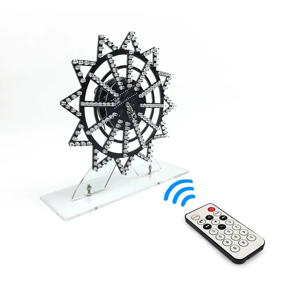 Remote Control Music Spectrum Electronic Kit DIY Bluetooth Ferris Wheel Model LED Light Kit Components 