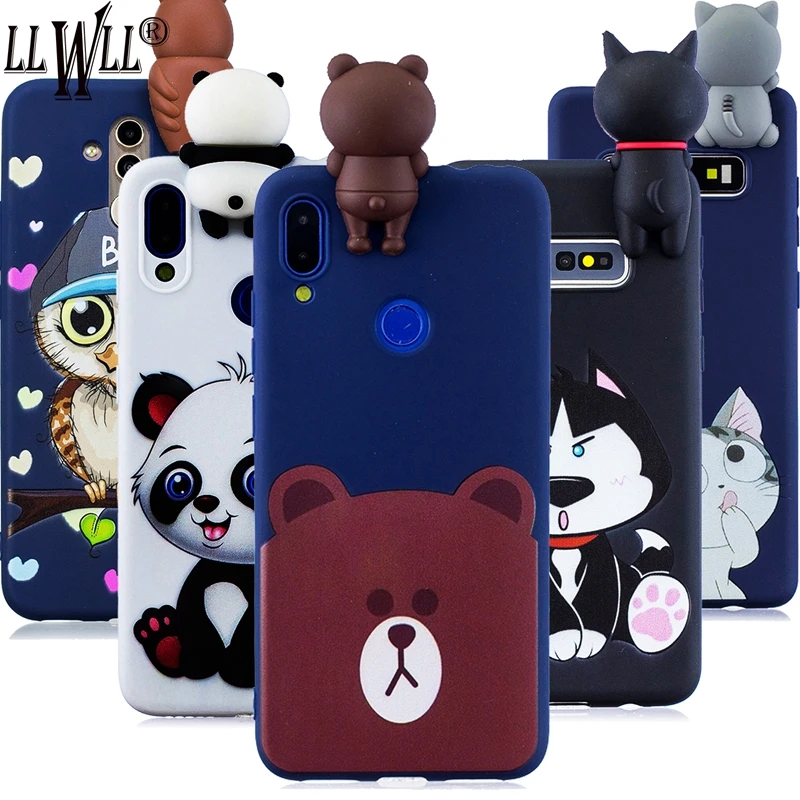 Redmi Note 7 Case Silicon Cover 3D Toys Panda Cat Cartoon For Xiaomi Pro 7A | Мобильные телефоны и аксессуары