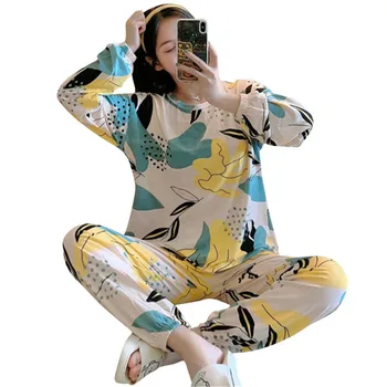 Pajamas Set For Women Long-Sleeved Pijamas Sets Spring\Autumn Milk Silk Loose Fashion Sweet Plus Size Home Service Set
Pajamas Set For Women Long-Sleeved Pijamas Sets Spring\Autumn Milk Silk Loose Fashion Sweet Plus Size Home Service Set
