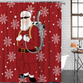 Waterproof Polyester Fabric Shower Curtain Christmas Themed Snowflakes Santa Claus Shower Curtain
Waterproof Polyester Fabric Shower Curtain Christmas Themed Snowflakes Santa Claus Shower Curtain