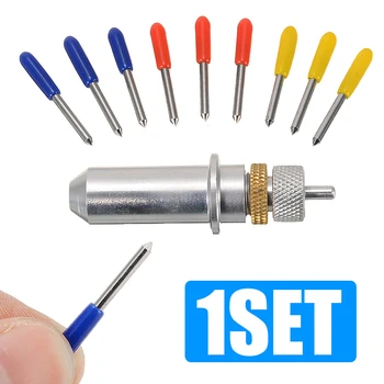 9pcs 30/45/60 Degree Blades Vinyl Cutter + 1pc Cutting Plotter Blade Holder Carving Practical Tungsten Steel Milling Cutter
9pcs 30/45/60 Degree Blades Vinyl Cutter + 1pc Cutting Plotter Blade Holder Carving Practical Tungsten Steel Milling Cutter