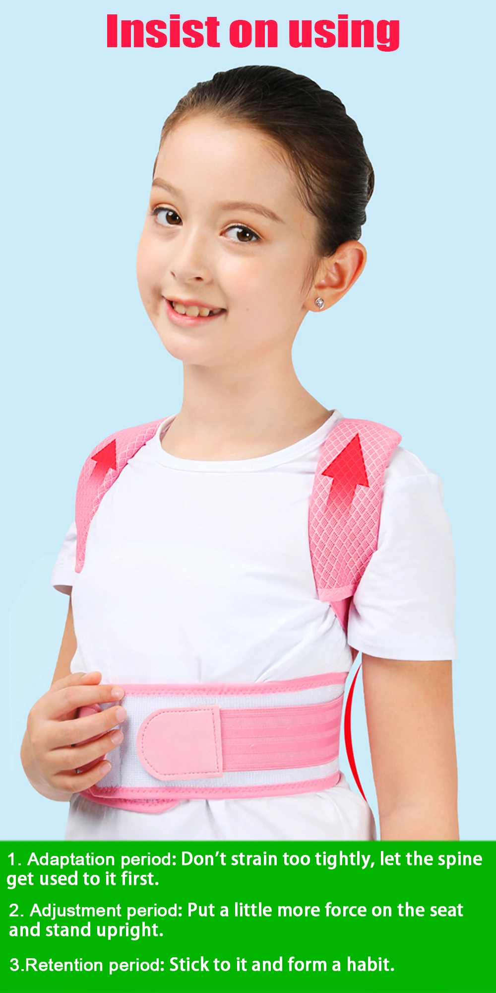 Generic Adjustable Children Posture Corrector Back Support Belt Kids