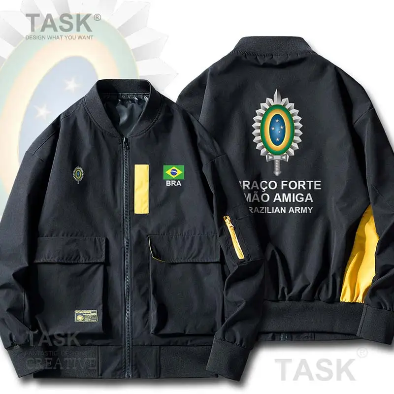 Bomber Military Biker Jacket Army Brazil Brasil BRA Brazilian BR Hip Hop Slim Fit Pilot Coat Men's Bomber Zipper Jacket Spring 
Bomber Military Biker Jacket Army Brazil Brasil BRA Brazilian BR Hip Hop Slim Fit Pilot Coat Men's Bomber Zipper Jacket Spring