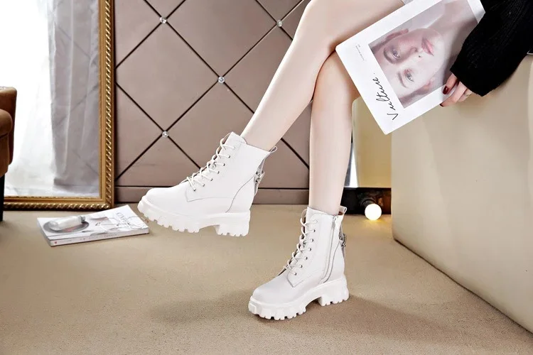 Genuine Leather Elevator Martin Boots Women's British-Style 2019 Winter plus Velvet Thick Bottomed Short Boots Handsome Side Zip
Genuine Leather Elevator Martin Boots Women's British-Style 2019 Winter plus Velvet Thick Bottomed Short Boots Handsome Side Zip