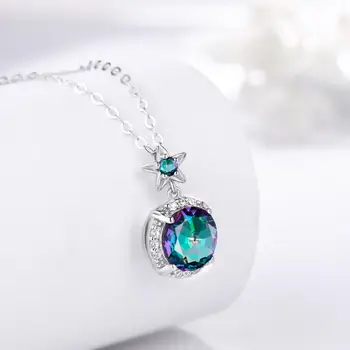 Szjinao Real 925 Sterling Silver Pendant Necklace Rainbow Mystic Topaz Gemstones Choker Statement Necklace Women Fine Jewelry
Szjinao Real 925 Sterling Silver Pendant Necklace Rainbow Mystic Topaz Gemstones Choker Statement Necklace Women Fine Jewelry