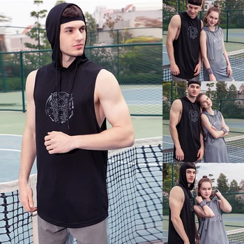 Men Sleeveless Sports Vest Mid-length Hooded top Fashion Trend Printing Sports Fitness Tanks 2020 New Summer Mens Tank Tops
Men Sleeveless Sports Vest Mid-length Hooded top Fashion Trend Printing Sports Fitness Tanks 2020 New Summer Mens Tank Tops
