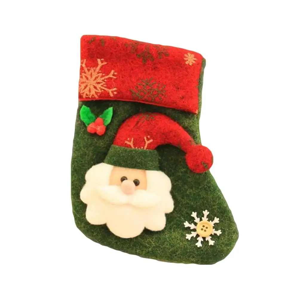 12pcs/set christmas stocking sock santa claus candy gift bag