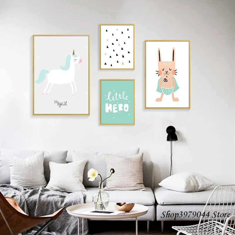 Nordic Poster Unicorn Decoration Bedroom Wall Art Canvas Painting Green Rabbit Posters Baby Room Decor Wall Pictures Unframed
Nordic Poster Unicorn Decoration Bedroom Wall Art Canvas Painting Green Rabbit Posters Baby Room Decor Wall Pictures Unframed