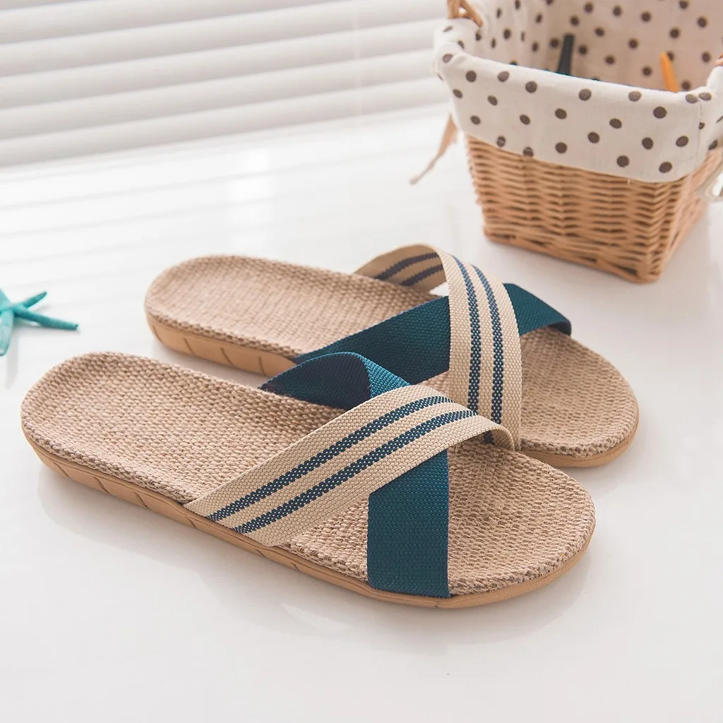 Unisex Linen Slippers Couples Flip Flops Couple Fashion Anti-slip Linen Home Indoor Open Toe Flat Shoes Men Beach Slippers
Unisex Linen Slippers Couples Flip Flops Couple Fashion Anti-slip Linen Home Indoor Open Toe Flat Shoes Men Beach Slippers
