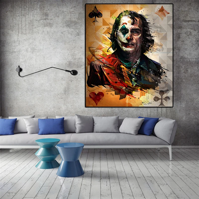 GOODECOR Poker Clown Painting Canvas Painting Clown Posters and Prints Wall Decoration Painting Living Room Decoration Painting