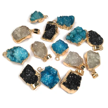 Natural Druzy Quartz Stone Charms Irregular Agates Pendants for Jewelry Making DIY Necklace Supplies Wholesale 15x20-20x25mm 
Natural Druzy Quartz Stone Charms Irregular Agates Pendants for Jewelry Making DIY Necklace Supplies Wholesale 15x20-20x25mm
