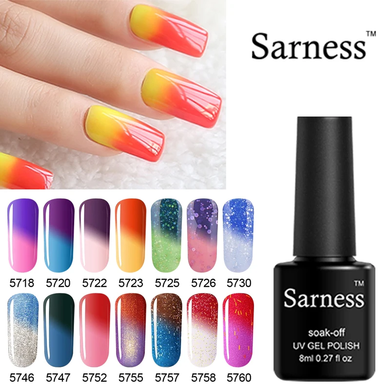 Sarness 8ML Temperature Color Changing Soak Off UV Gel Varnish Long Lasting Gel Thermal Magnetic 3D Gel Nail Polish 
Sarness 8ML Temperature Color Changing Soak Off UV Gel Varnish Long Lasting Gel Thermal Magnetic 3D Gel Nail Polish