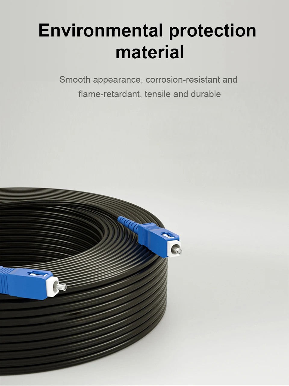 ONTi SC UPC to SC UPC Fiber Optic Drop Cable Single Mode Simplex 2.0mm Outdoor Fiber Optic Patch Cord Optical Patch Cable