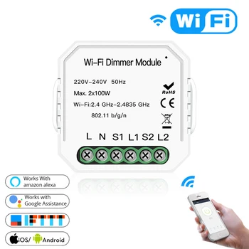 2 Way Light LED Dimmer Module Switch Smart 2 Gang DIY WiFi Smart Life/Tuya APP Remote Control Work with Alexa Google Home IFTTT
2 Way Light LED Dimmer Module Switch Smart 2 Gang DIY WiFi Smart Life/Tuya APP Remote Control Work with Alexa Google Home IFTTT