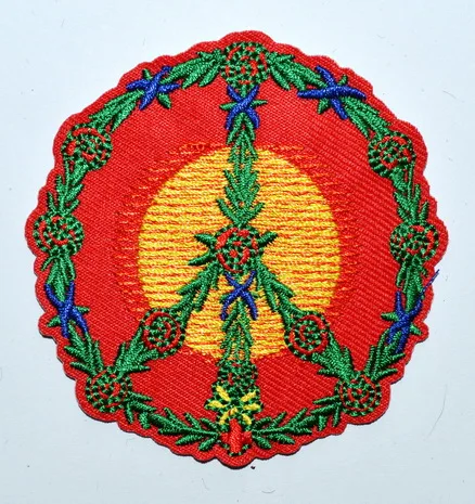 

(5 pcs) Peace sign hippie boho retro flower power love hippy Sun Iron On patch Applique ( about 7 cm)