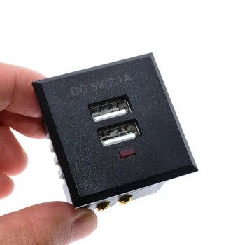 Black 5V 2.1A Card-type dual USB power socket embedded USB desktop socket DC charging power socket module
Black 5V 2.1A Card-type dual USB power socket embedded USB desktop socket DC charging power socket module