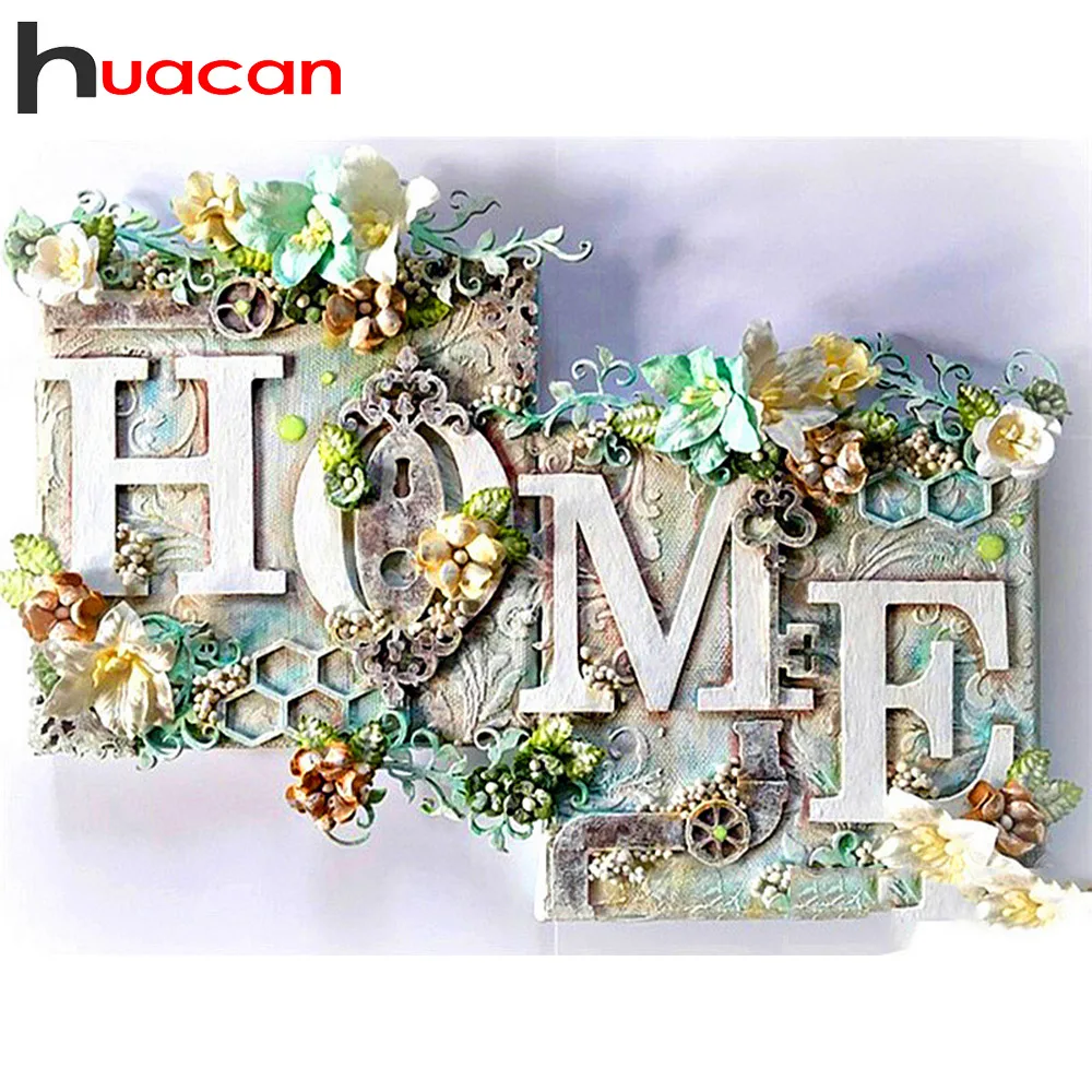 Алмазная 5d-картина Huacan для дома полноразмерная/круглая вышивка с цветами