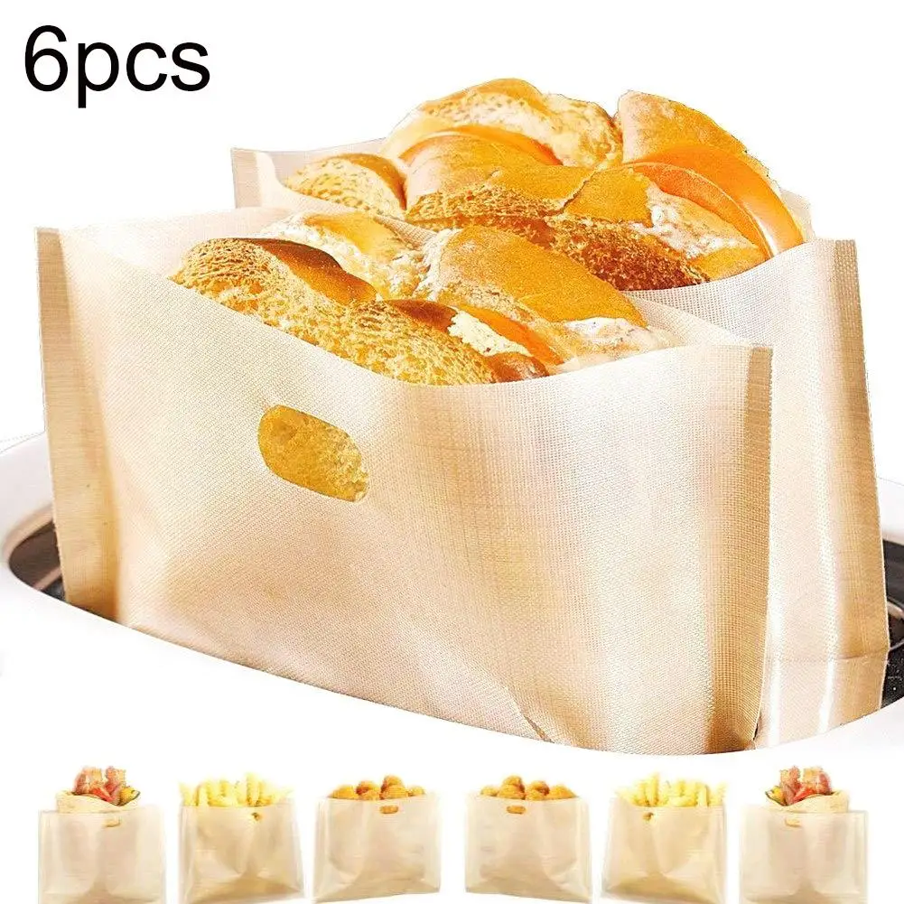 6Pcs Glass Fiber Reusable Toast Bags Non-stick Heat Resistant Bread Pouches
6Pcs Glass Fiber Reusable Toast Bags Non-stick Heat Resistant Bread Pouches