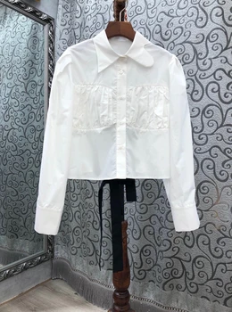 2020 Early Autumn New Women's Lapel Chest Pleated Stitching Back Knotted Decorative Long Sleeve All-match Shirt 721
2020 Early Autumn New Women's Lapel Chest Pleated Stitching Back Knotted Decorative Long Sleeve All-match Shirt 721