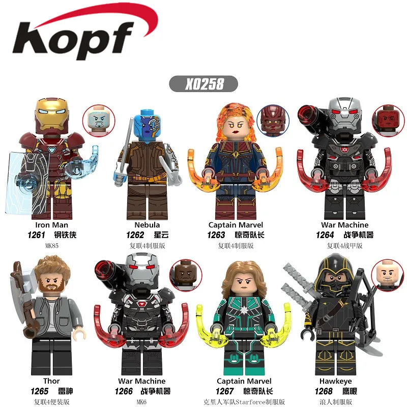 X0258 Super Heroes Building Blocks Avengers 4 Endgame Nebula Captain Model Thor Iron Man Collection For Children Gift Toys
X0258 Super Heroes Building Blocks Avengers 4 Endgame Nebula Captain Model Thor Iron Man Collection For Children Gift Toys