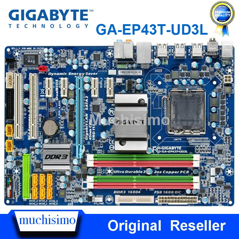 GIGABYTE GA-EP43T-UD3L Desktop Motherboard P43 Socket LGA 775 EP43T-UD3L DDR3 16G ATX Original Used EP43T-UD3L Mainboard
GIGABYTE GA-EP43T-UD3L Desktop Motherboard P43 Socket LGA 775 EP43T-UD3L DDR3 16G ATX Original Used EP43T-UD3L Mainboard