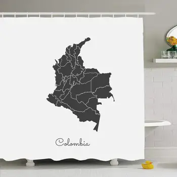 Shower Curtain Set with Hooks 66x72 Colombia World Presentation Region Map Grey Outline On Signs Col Information Symbols
Shower Curtain Set with Hooks 66x72 Colombia World Presentation Region Map Grey Outline On Signs Col Information Symbols