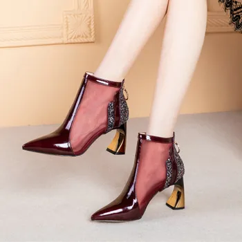 Summer Boots Women high Heel with Mesh bling Short Boots 2020 New Spring Pointed toes Boots High Heeled Sandals Shoes
Summer Boots Women high Heel with Mesh bling Short Boots 2020 New Spring Pointed toes Boots High Heeled Sandals Shoes