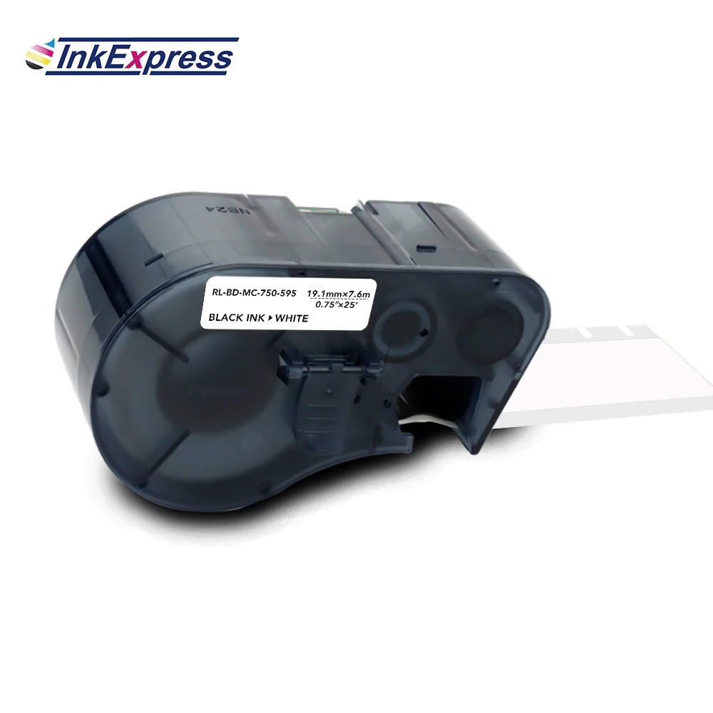 

InkExpress Label Tape Compatible For Brady MC-750-595 Black On White Labels For Brady BMP-41 BMP-51 BMP-53 Handheld Label Maker