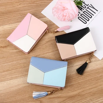 Fashion Women Short Wallets Pu Leather Zipper Coin Purse Pocket Patchwork Card Holder Trendy Panelled Wallets New Style 2020
Fashion Women Short Wallets Pu Leather Zipper Coin Purse Pocket Patchwork Card Holder Trendy Panelled Wallets New Style 2020