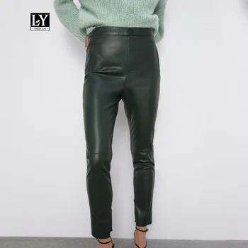 Ly Varey Lin Black High Wiast Pencil Pants Women Faux Leather Pu Ankle-length Pants Female Button Zipper Slim Pants
Ly Varey Lin Black High Wiast Pencil Pants Women Faux Leather Pu Ankle-length Pants Female Button Zipper Slim Pants