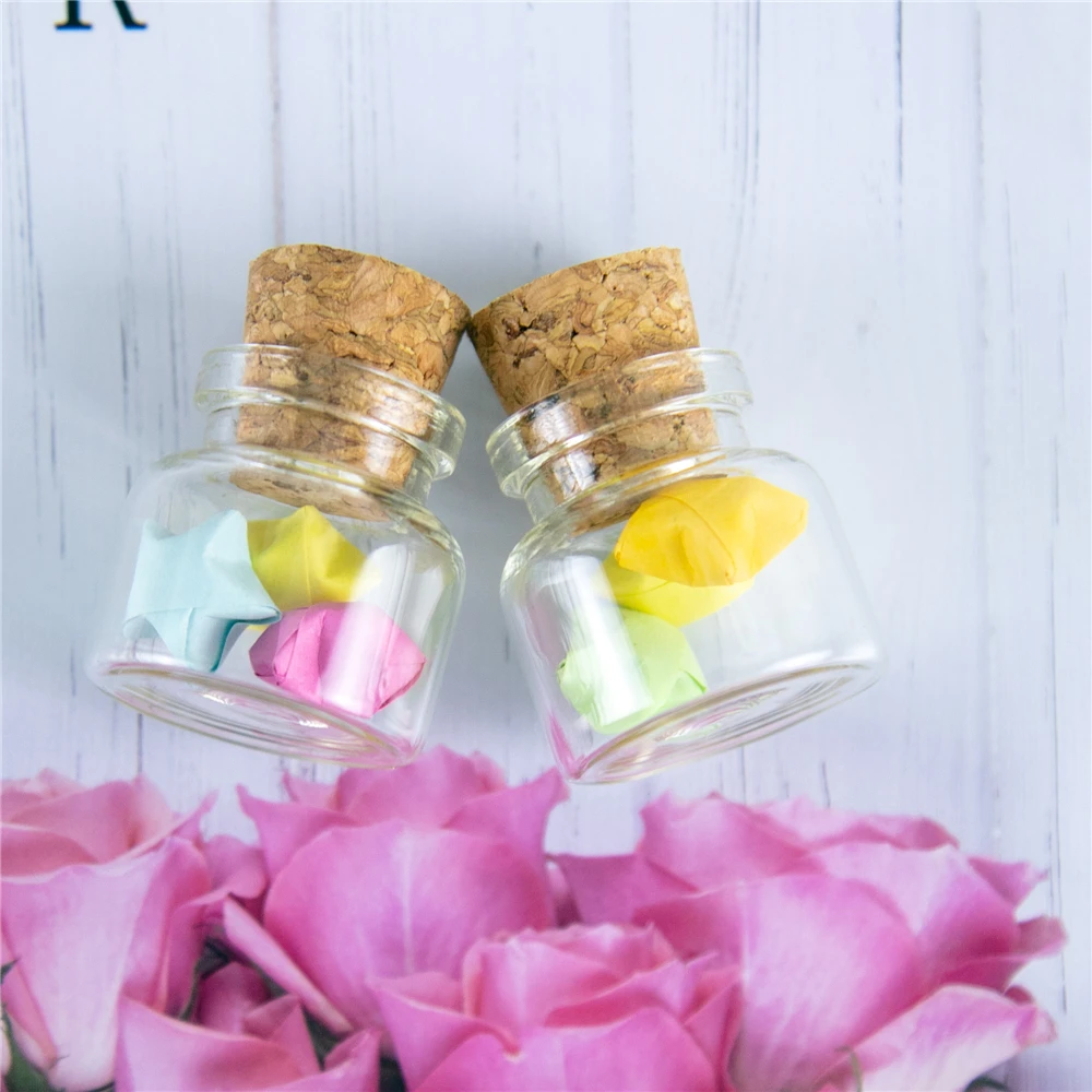 30X30X17 mm 10ml Empty Mini Glass Perfume Bottles Small Glass Jars With Cork Glass Vial Decorative Pendants 50 pcs
30X30X17 mm 10ml Empty Mini Glass Perfume Bottles Small Glass Jars With Cork Glass Vial Decorative Pendants 50 pcs