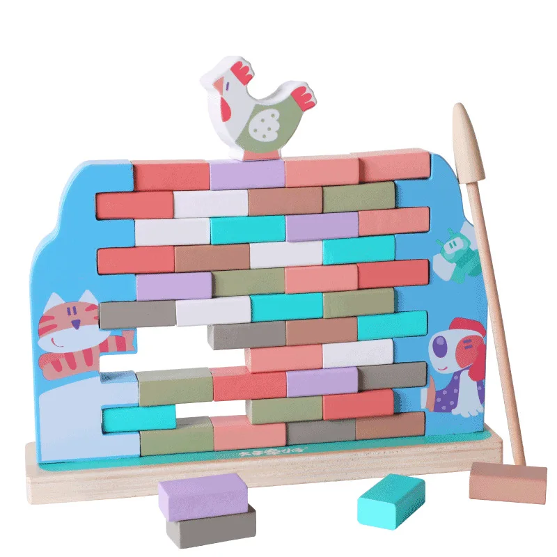 Children's building blocks pile high game hen push wall pumping wooden blocks toys parent-child interaction Montessori toy game
Children's building blocks pile high game hen push wall pumping wooden blocks toys parent-child interaction Montessori toy game