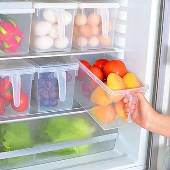 Fridge Storage Containers,Stackable Fridge Organizer with Handle to Keep Fresh for Fruits,Vegetables,Meat,4 Pack,Clear
Fridge Storage Containers,Stackable Fridge Organizer with Handle to Keep Fresh for Fruits,Vegetables,Meat,4 Pack,Clear