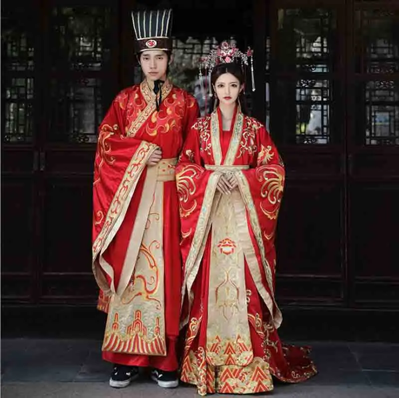 Oferta Especial 10 De Descuento Hanfu Bordado De Lujo Para Hombre Mujer Vestido Rojo Tradicional Chino Para Boda Hanfu Disfraz De Cosplay Para Parejas De Talla Grande 2xl