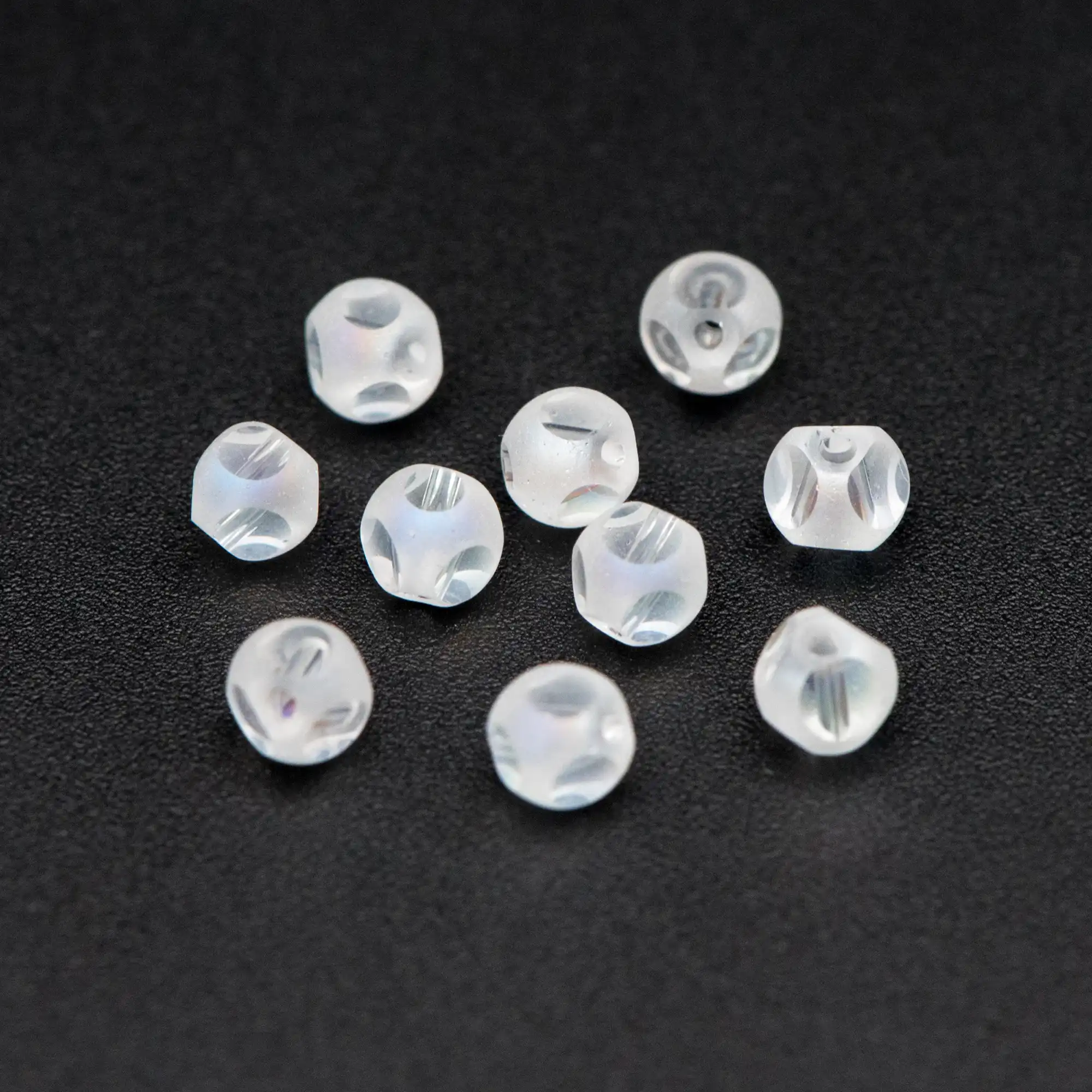 matte glass faceted round beads 4mm, frosted crystal ball spacer