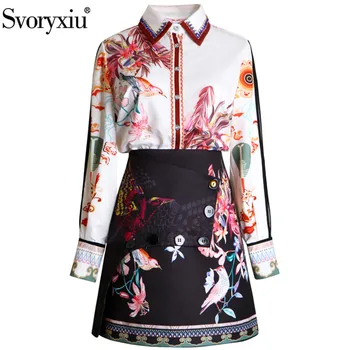 Svoryxiu Women's Summer Runway Skirt Suit Long Sleeve Diamond Print Blouse + Mini Skirt Fashion Office Lady Two Piece Set 2020
Svoryxiu Women's Summer Runway Skirt Suit Long Sleeve Diamond Print Blouse + Mini Skirt Fashion Office Lady Two Piece Set 2020