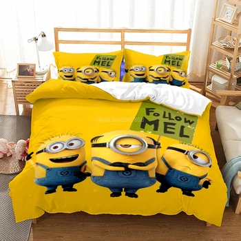 Hot 3d Cartoon Minions Bedding Set Bed Linen Bedclothes Twin Full Queen King Size Duvet Cover Sets with Pillowcase Free Shipping 
Hot 3d Cartoon Minions Bedding Set Bed Linen Bedclothes Twin Full Queen King Size Duvet Cover Sets with Pillowcase Free Shipping