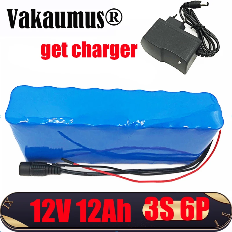 12V Battery built in small BMS 12Ah 3S6P 18650 rechargeable lithium ion battery for tools LED xenon lamp free charger VAKAUMUS
12V Battery built in small BMS 12Ah 3S6P 18650 rechargeable lithium ion battery for tools LED xenon lamp free charger VAKAUMUS