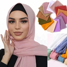 

Hot Chiffon Hijab Scarf Bandana Plain Shawls Muslim Woman Veil Headscarf Islam Turban Khimar Hijab Women Long Shawls Head Wrap