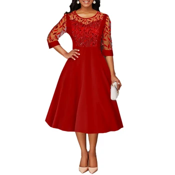 DYMADE Elegant Lace Dress Women Half Sleeve A-Line Wedding Party Gowns Formal Dress 2020 Embroidery Sequined Red Dresses D30
DYMADE Elegant Lace Dress Women Half Sleeve A-Line Wedding Party Gowns Formal Dress 2020 Embroidery Sequined Red Dresses D30