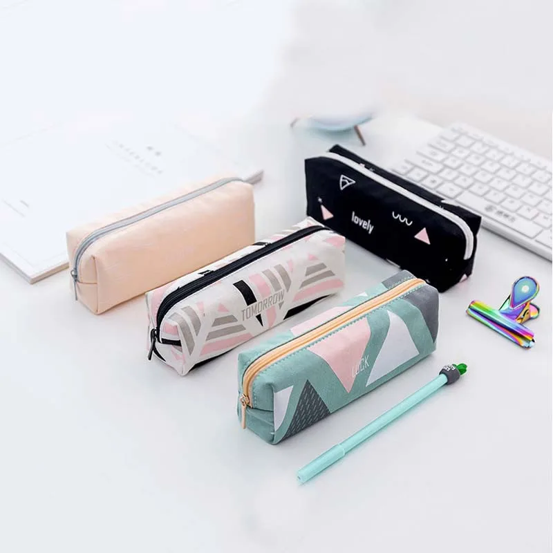4 Colors Canvas Pencil Case Bag Simple Geometry Inverted Trapezoidal Pen Bags School Supplies Big Capacity Stationery Organizer
4 Colors Canvas Pencil Case Bag Simple Geometry Inverted Trapezoidal Pen Bags School Supplies Big Capacity Stationery Organizer