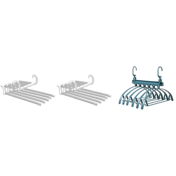 2 Pcs Foldable Adjustable Pants Hangers & 1Pcs 6-In-1 Folding Household Clothes Hanger Blue
2 Pcs Foldable Adjustable Pants Hangers & 1Pcs 6-In-1 Folding Household Clothes Hanger Blue