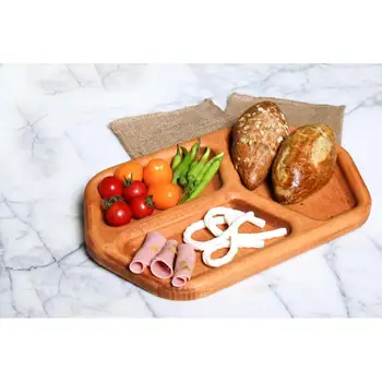 Wooden Breakfast Plate Oval Shape 3 Slots Serving Trays Natural Wood Snacks/Desserts Plate Tableware
Wooden Breakfast Plate Oval Shape 3 Slots Serving Trays Natural Wood Snacks/Desserts Plate Tableware