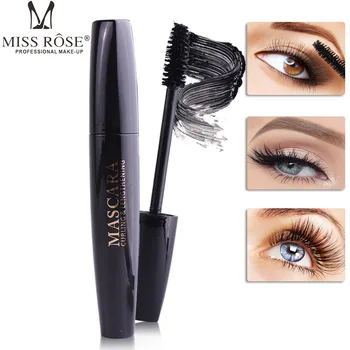 

MISS ROSE 3D Fiber Lash Mascara Waterproof Long Lasting Curling Thick Black Mascara Silk Fiber Lashes Extention Mascara