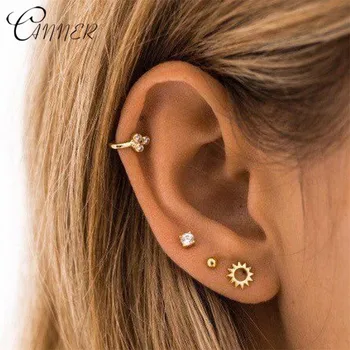 CANNER Minimalist Small Earring Simple Geometric Stud Earrings for Women Tiny Ear Studs Sun flower 925 Sterling Silver Earrings
CANNER Minimalist Small Earring Simple Geometric Stud Earrings for Women Tiny Ear Studs Sun flower 925 Sterling Silver Earrings
